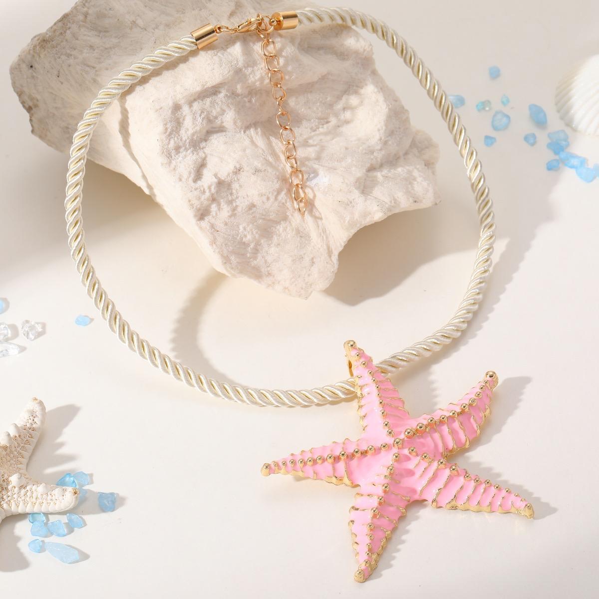 Pink coral Star Necklace