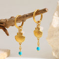 18K Gold Plated Hawaiian Romantic Geometric Shell Hoops Earrings
