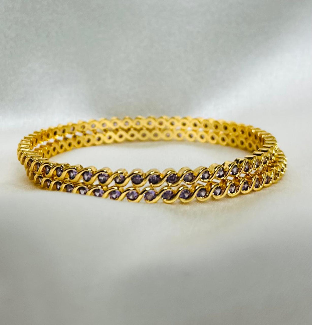Purple Stone Elegance Bangles