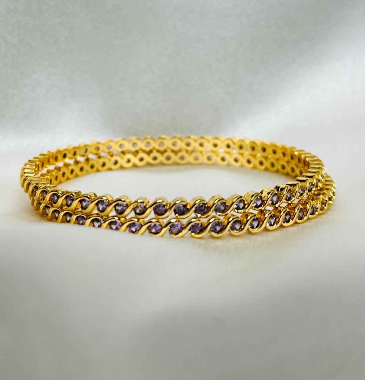 Purple Stone Elegance Bangles