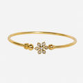 Impon Adjustable White stone Floral Bracelet