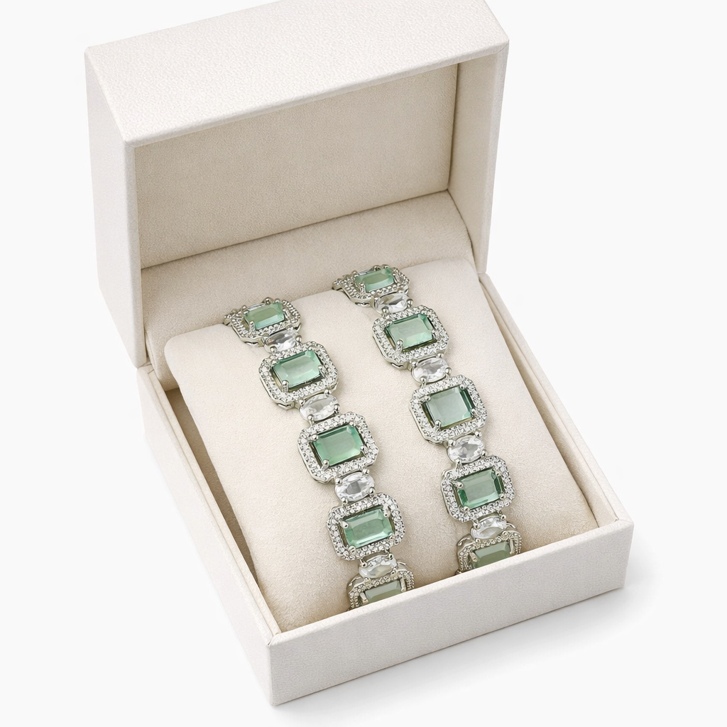 Pastel green stone bangle