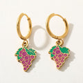 18K Gold Plated Elegant Grape Hoop Earrings