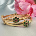 Impon Ruby Emerald Stone Floral Bangle
