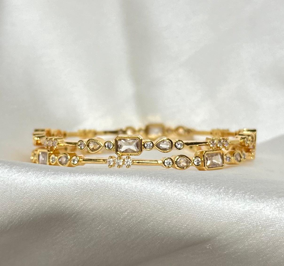 Crystal Accent Slim Bangles
