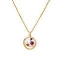 18K gold plated red blossom pendant chain