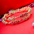 Ruby White Stone Floral Bangle