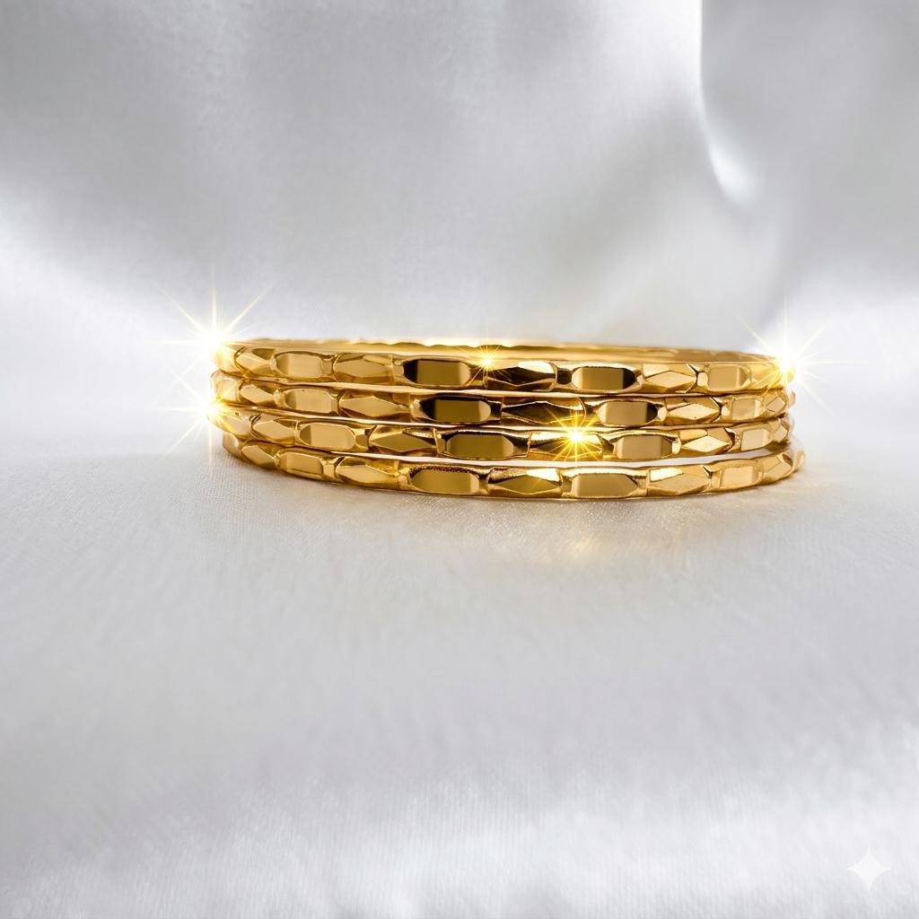 Impon Luxe Chain Stack Bangles (4 No.)