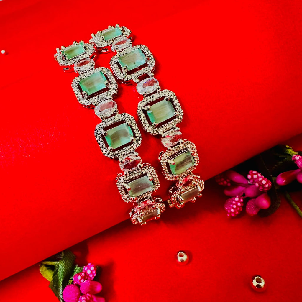 Pastel green stone bangle