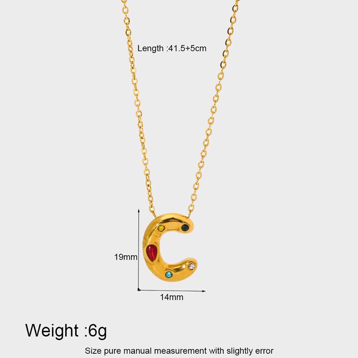 18K gold plated 'C' pendant chain