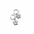 Silver Plated Floral Drop Hoops