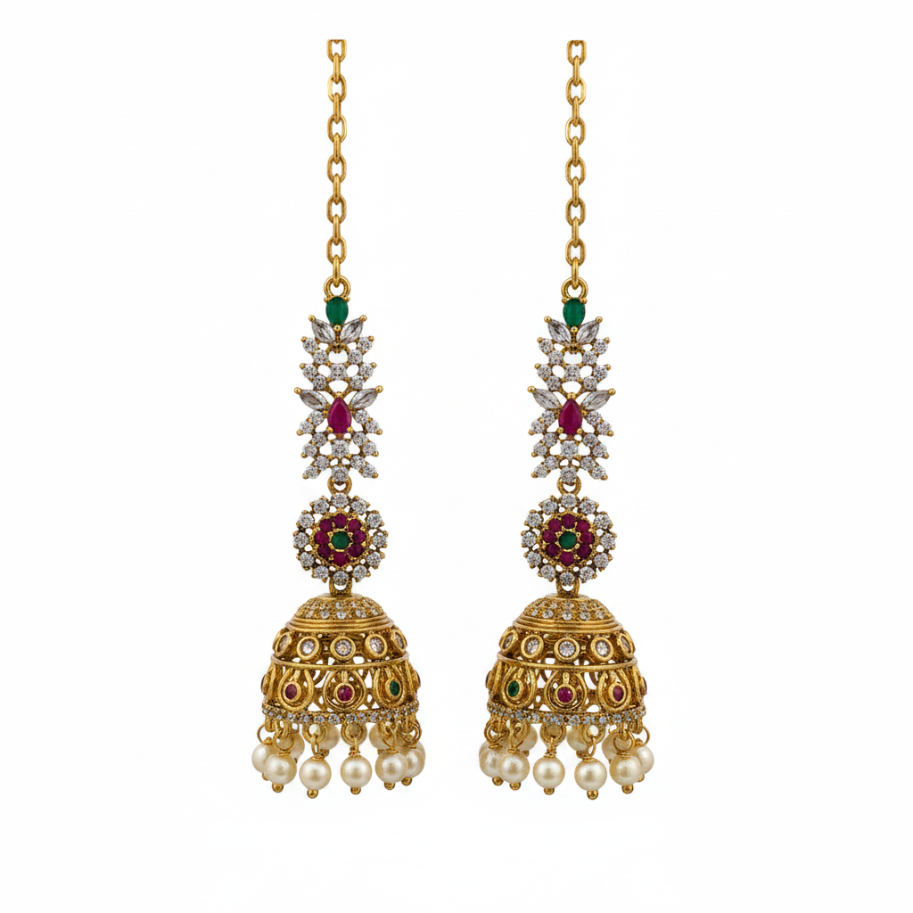Traditional Gold Jhumka Earrings