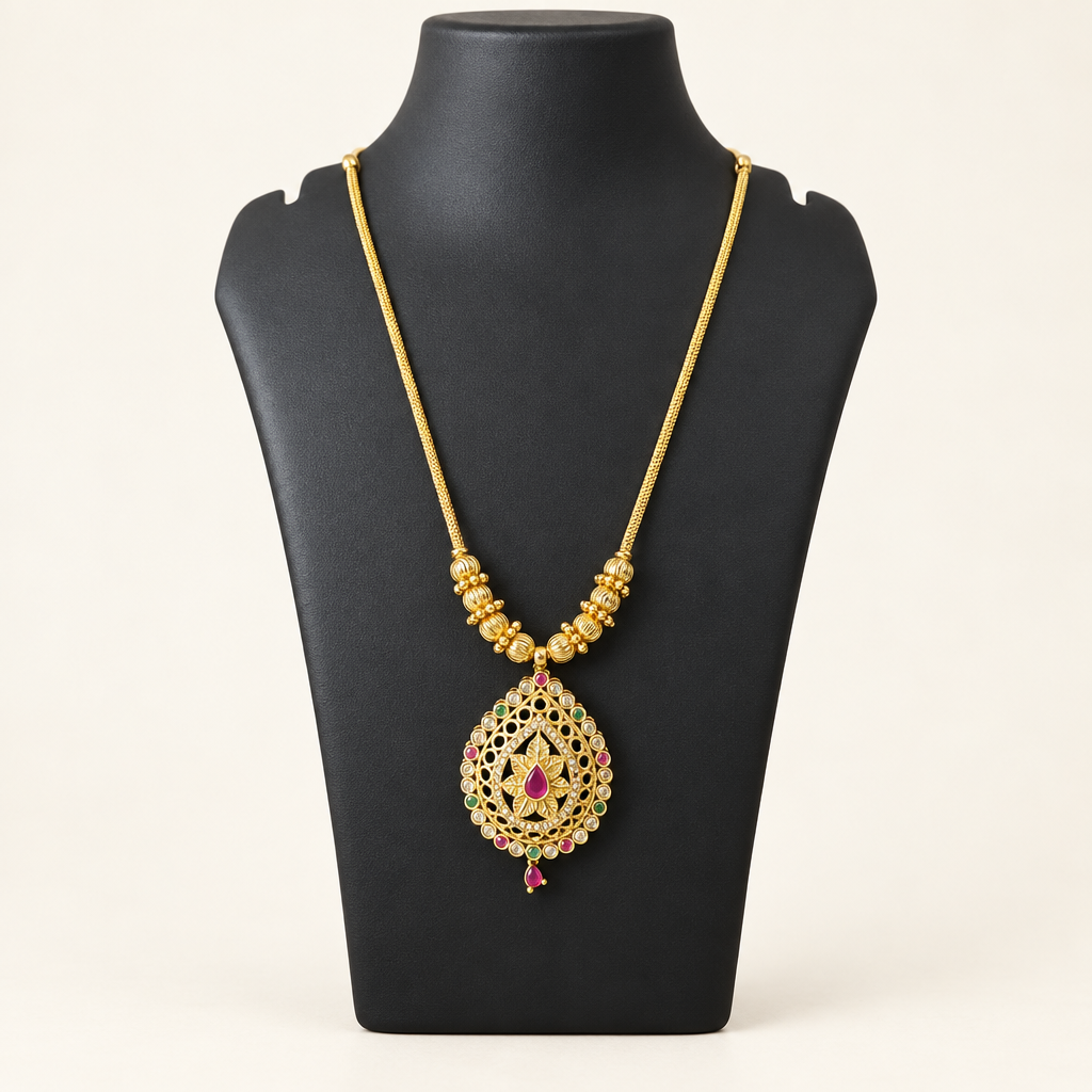 Website-ready necklace product photo